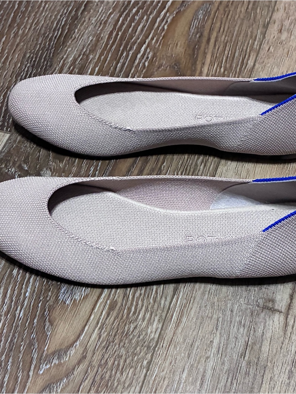 Rothy's The Flat Round Toe Ballet Flats Size 9 Beige Knit Clean Classic